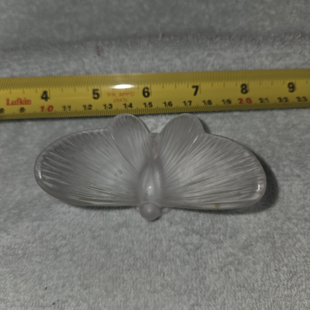 Cristal France Cristallerie Royal Art Glass Butterfly Paperweight